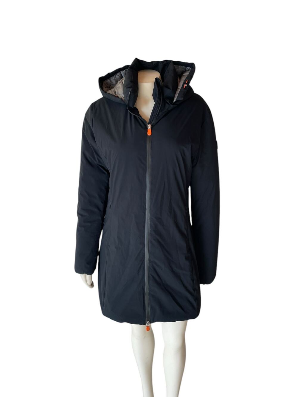 Save The Duck Down Rain Coat Black Size 2 Medium
